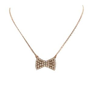 Kate Spade Sparkling Bow Necklace Rose Gold